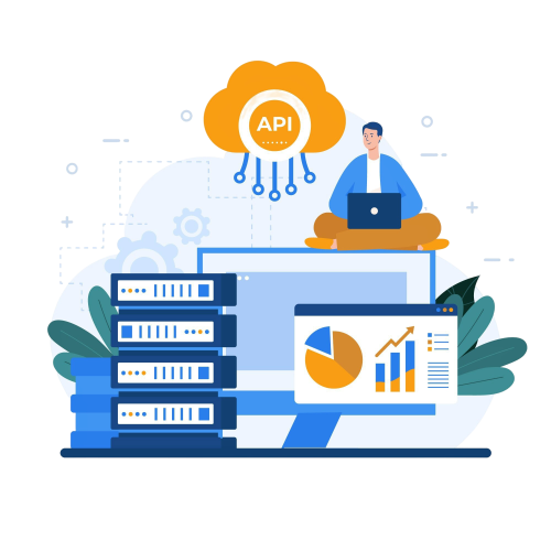 hand drawn flat design api illustration